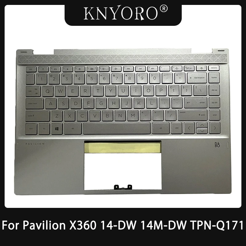 

New Laptop Case For HP Pavilion X360 14-DW 14M-DW TPN-Q171 Laptop Palmrest Upper Top Cover With US Keyboard Silvery L96518-001