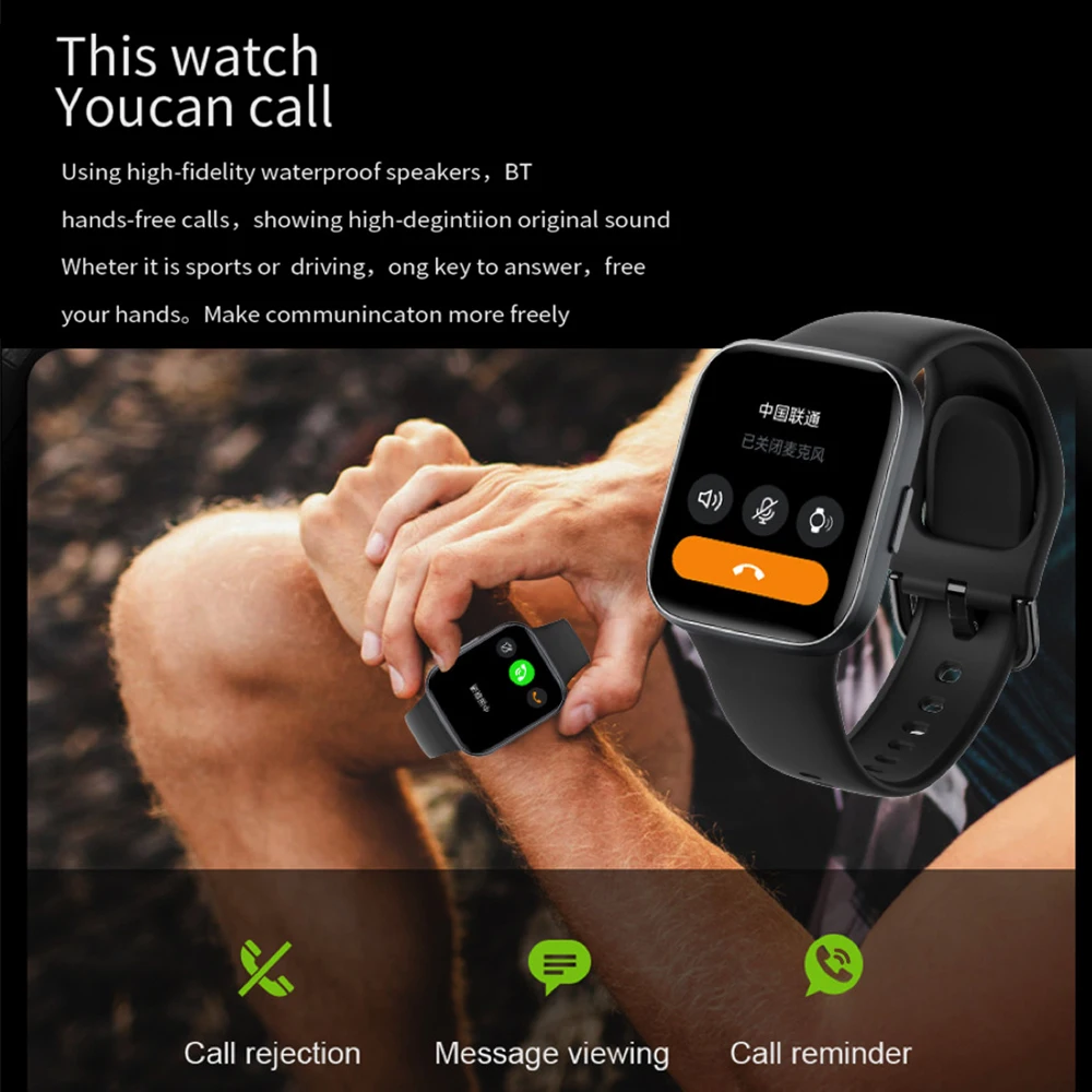 Смарт-часы 1 83 дюйма с синим зубом для мужчин и женщин