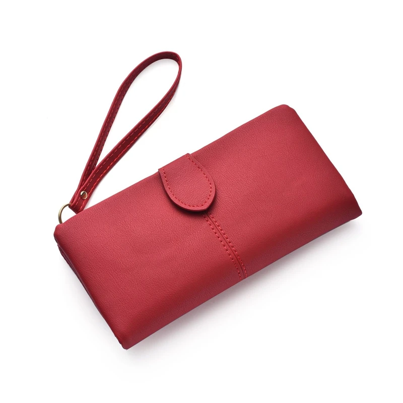 

Women Long Wallet Pu Leather Card Holder Large Capacity Hasp Zipper Coin Purse Multi Card Organizer Cell Phone Wristlet Handbag