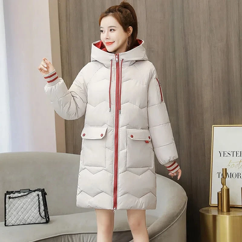 2022 New Winter Cotton Jacket Womens Thicken Warm Down Cotton Coats Parkas Student Snow Padded Parka Plus Size Loose Cotton Coat