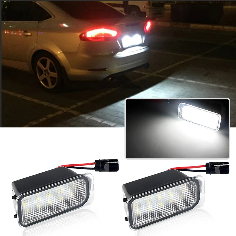 

2 шт., Автомобильные светодиодные лампы для номерного знака Ford Mondeo Kuga Fiesta Ranger Explorer Transit Escape Fusion C-Max S-Max Focus