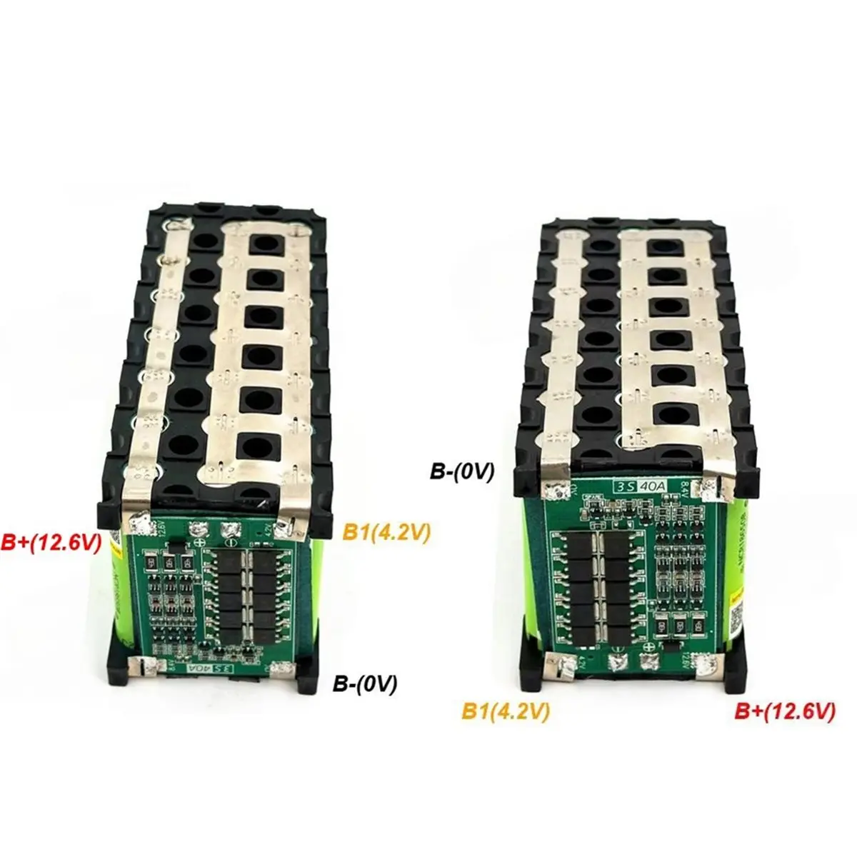 Фото Комплект для сборки аккумуляторного блока ABSY DIY 12V 3S7P 18650: Корпус 12В + держатель для 3x7 аккумуляторов 18650 + контроллер 3S 40A + дисплей напряжения + Power Bank с двумя USB-портами B №4