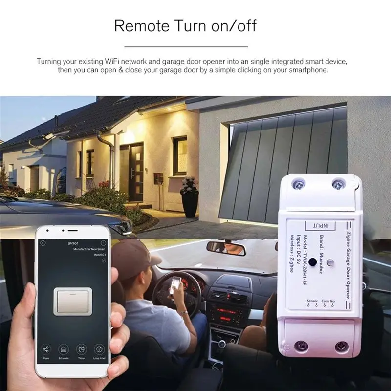 Фото Умный привод для гаражных ворот DT21 Zigbee, дистанционное управление Tuya WiFi для Alexa и Yandex, простая установка, белый цве №3
