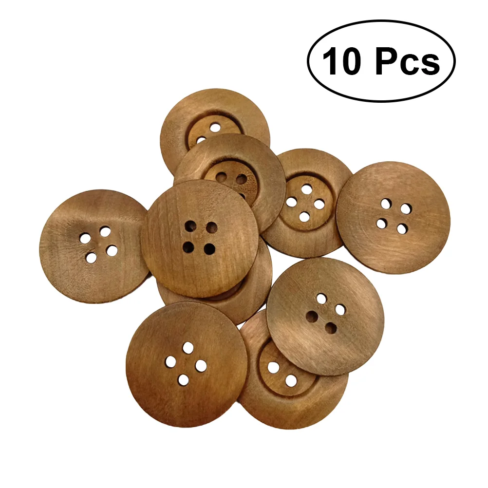 

Buttons Wooden Wood Craft 4 Diy Scrapbooking Button Sewing Hole Natural Decorativeknitting Round Vintage Holessnaps