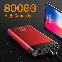 80000mAh Portable Power Bank with LED Light HD Digital Display Charger Travel Fast Charging PowerBank for Xiaomi Samsung IPhone
