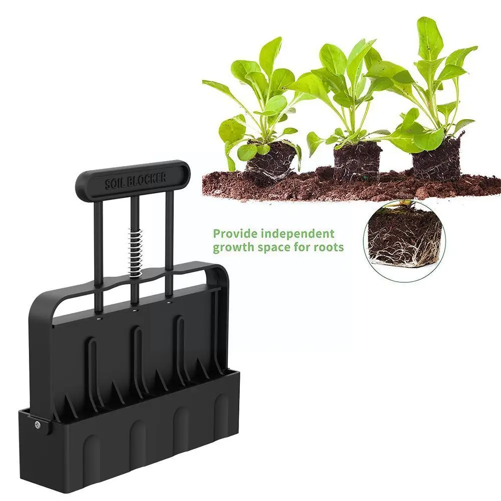 

New Handheld Soil Blocker 2-inch Seedling Soil Block Maker With Dibbles Dibbers Reusable Plant Label Marker For Garden Prep X3u0