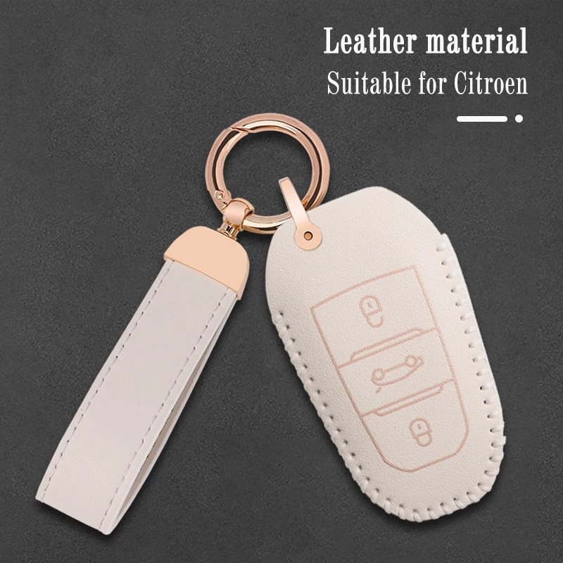

Leather Car Remote Key Case Cover Shell Fob for Citroen C4 C4L C6 C3-XR Picasso DS3 DS4 DS5 Peugeot 308 408 508 3008 4008 5008