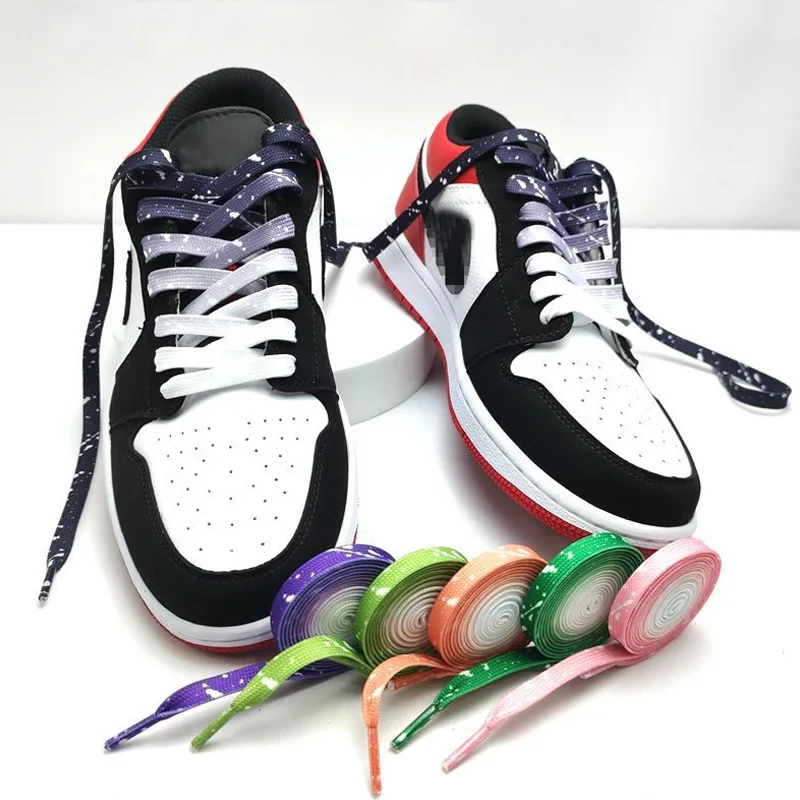 

Fashion Colorful Laces Rainbow Shoe Laces Gradient Print Flat Shoelace Casual Chromatic Colour Sneaker Shoelaces 120/140cm 1pair