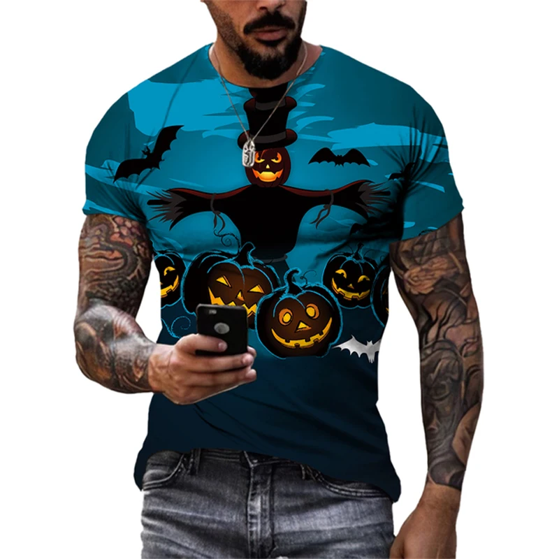 

Halloween Patterns Summer Harajuku Design Fashion Men T shirt Hot Summer 3D All Over Printed Tee Tops shirts Unisex T shirt