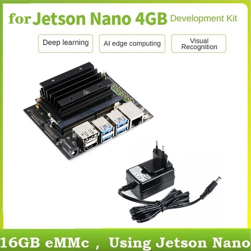 

Small Computer AI Development Board With Jetsonnano Module+Power Cable For Jetson Nano 4G+16G EMMC Developer Kit EU Plug