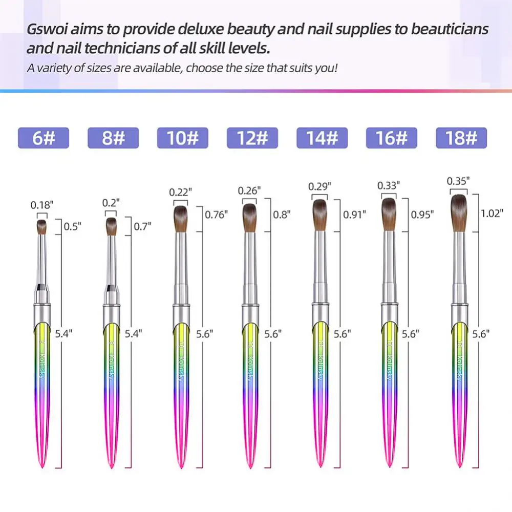 

9 Types Acrylic Nail Brush 3D Pure Handmade Round Shape Nail Brushes Professional Nail Art Brush Manicure Nail Tools Lady Makeup