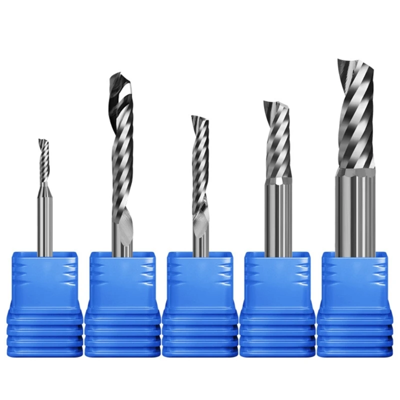 

3.175mm/4mm/5mm/6mm/8mm/10mm Spiral Milling Cutters Down Cut One Flute Router Bit End Mill Carbide Milling Cutters