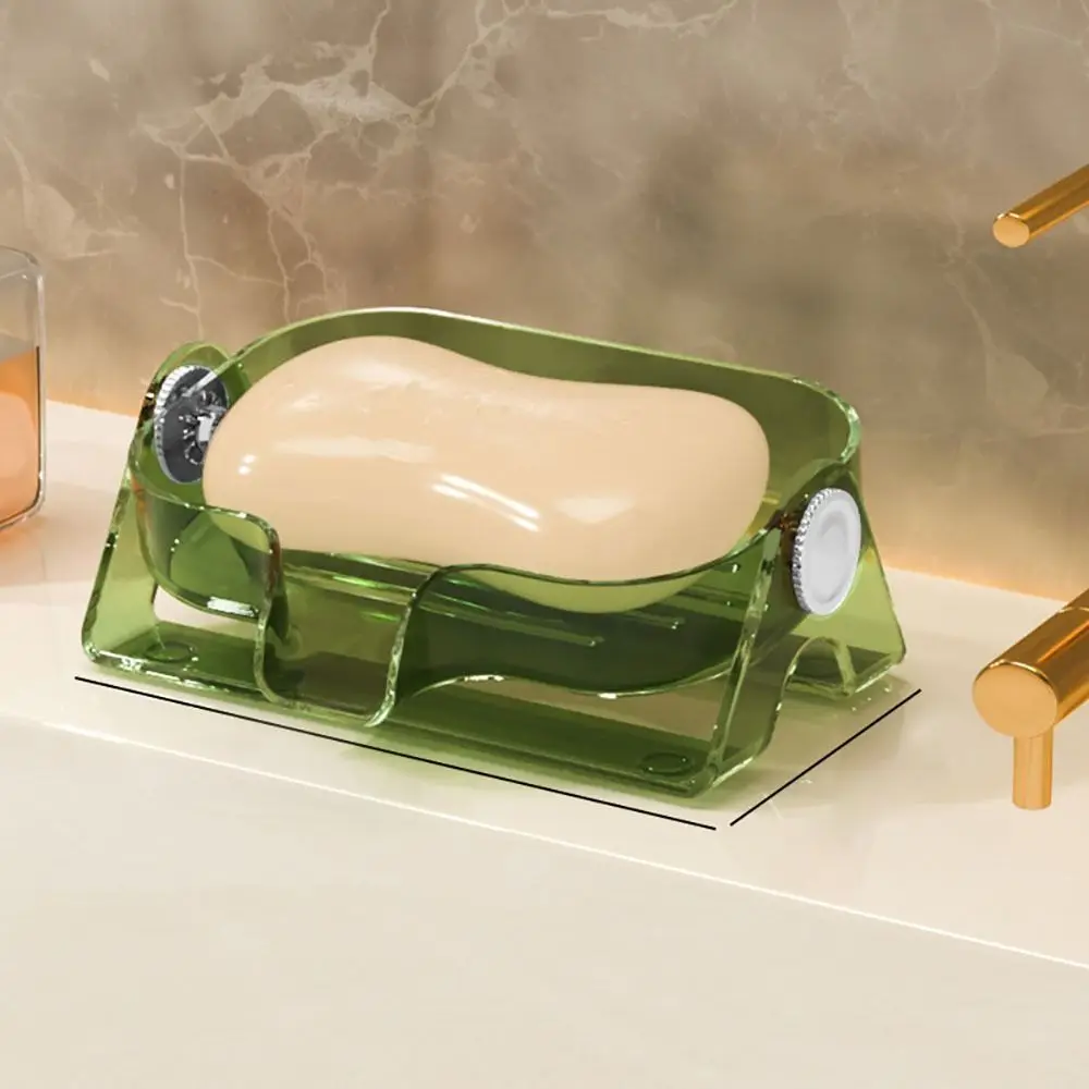 

Creative Cradle Shape Soap Dish Fashion Green Soap Drainer Shelf Bottom Anti Slip Pattern 13.5*8.5*5cm Bathroom Storage Shelf