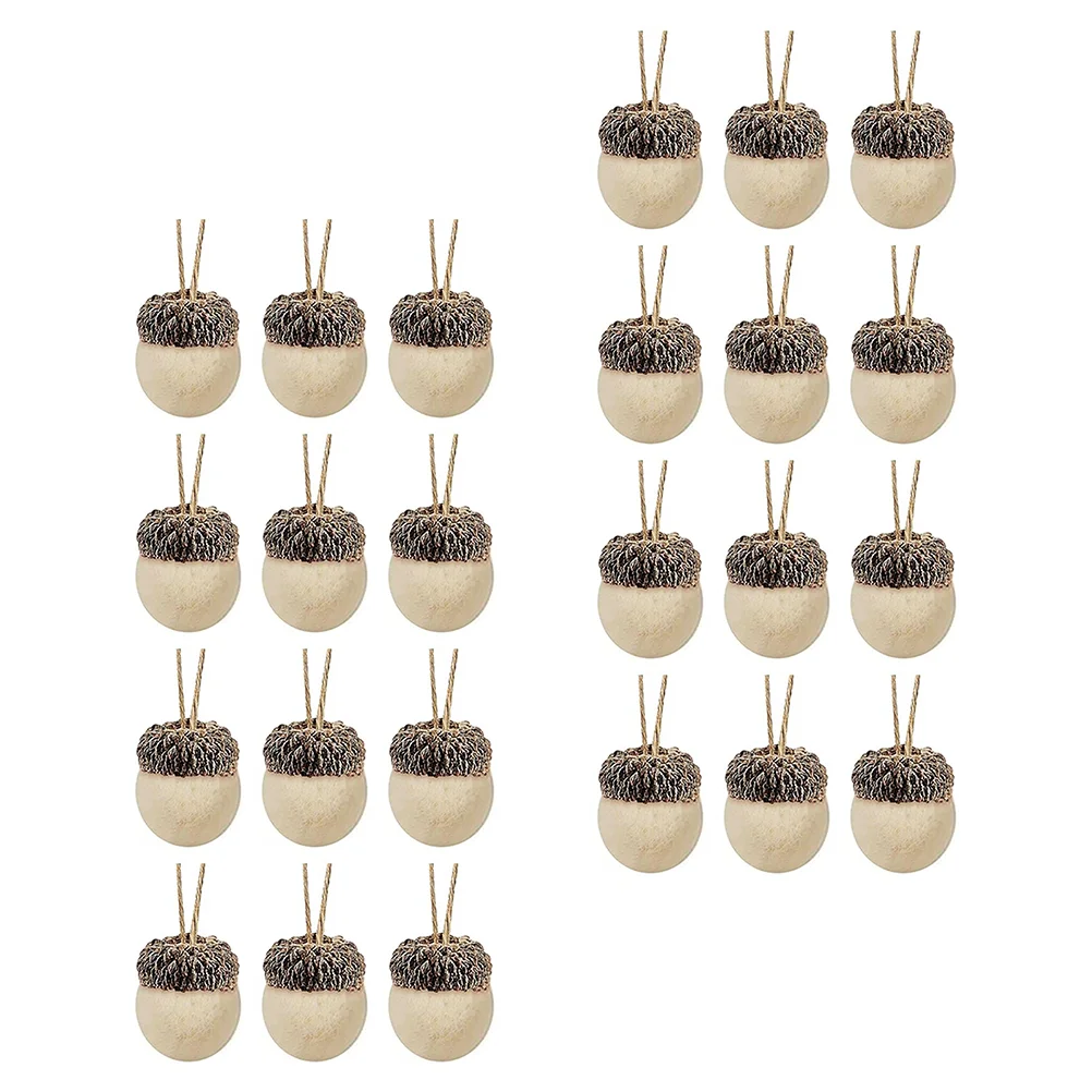 

24 PCS Christmas Decor Felt Pine Cones Xmas Festival Decorations Creative Decors Adornments Pendant Party Pendants White Small