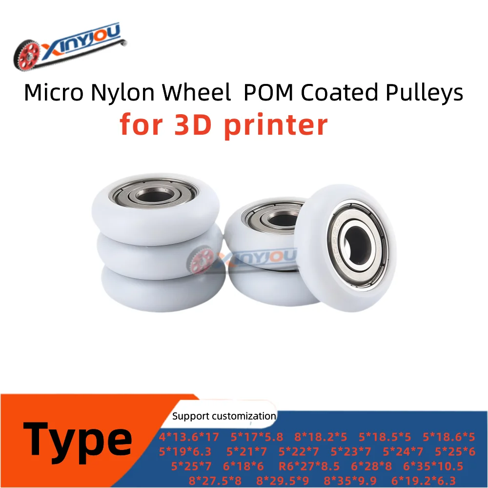

4*13,6*5 мм микро нейлоновые колеса с покрытием из помпона, шкивы 8*35*9,9, ролики для гребного тренажера, мини-пластмассовый подшипник, аксессуары для 3D-принтеров