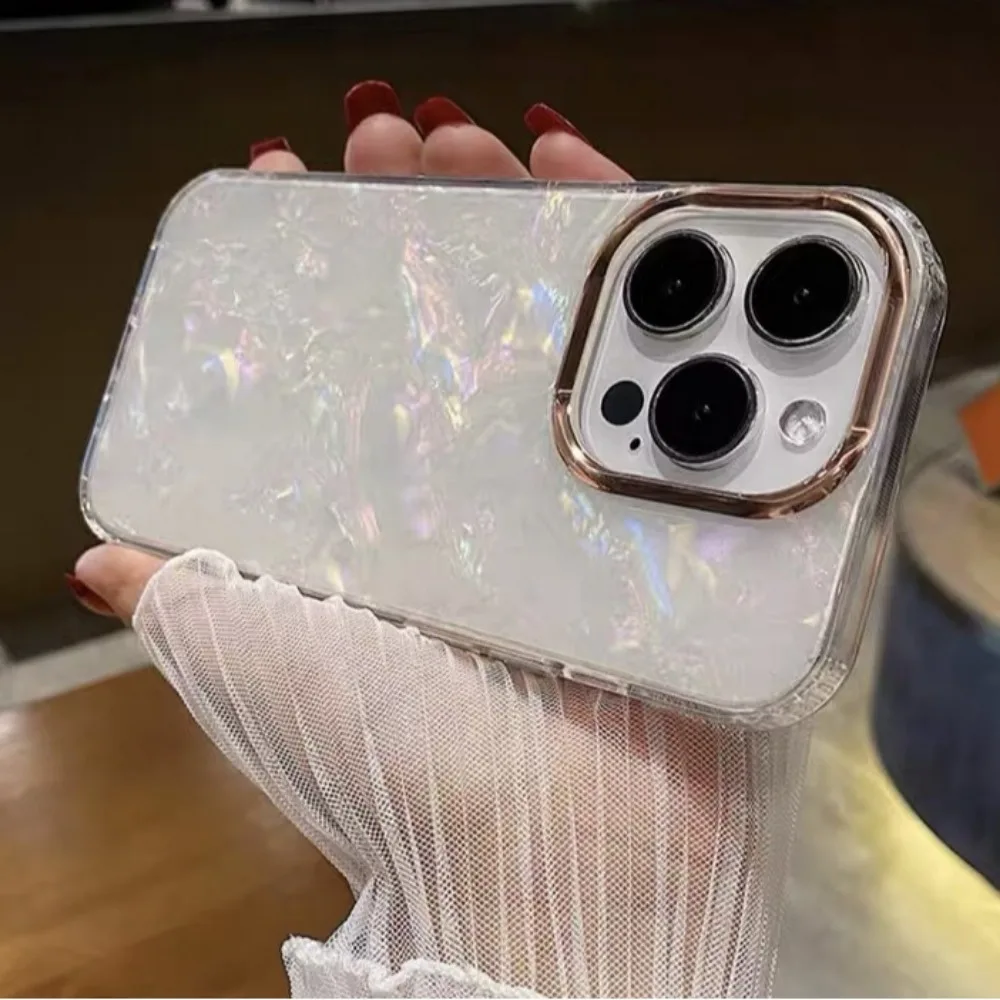 Блестящий мечтательный чехол для телефона с ракушкой iPhone 15 14 Plus 13 12 11 Pro Max