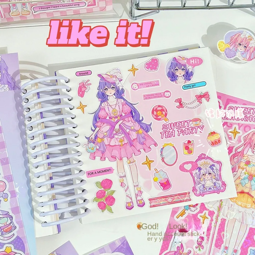 

DIY Dress Up Sticker PET Activity Books Changeover Sticker Hand Book Card Handbook Cartoon Sticker Princess Toy Little Girls