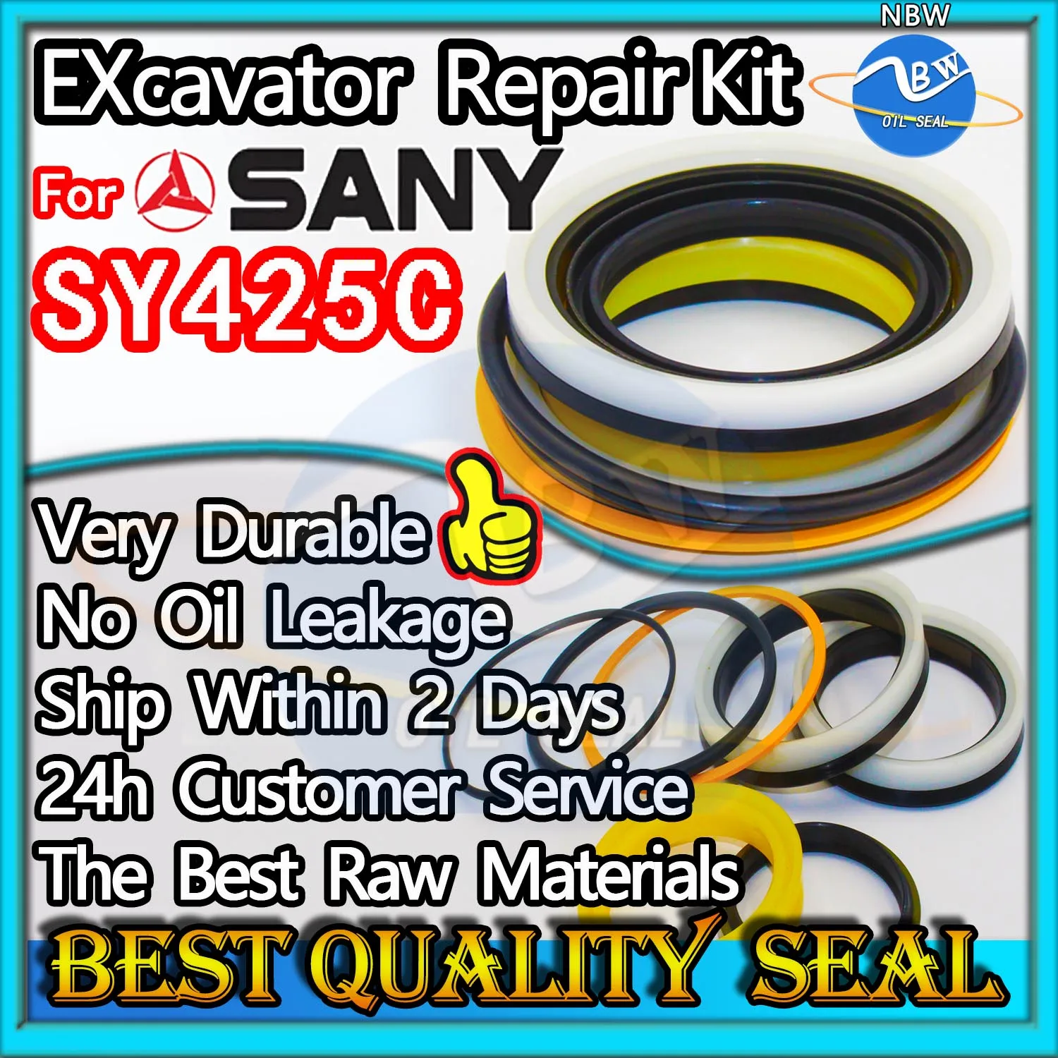 

For Sany SY425C High Quality Oil Seal Kit Excavator Repair TRAVEL Joystick Engine O-ring Cylinder BOOM ARM Bucket Hydraulic Pump