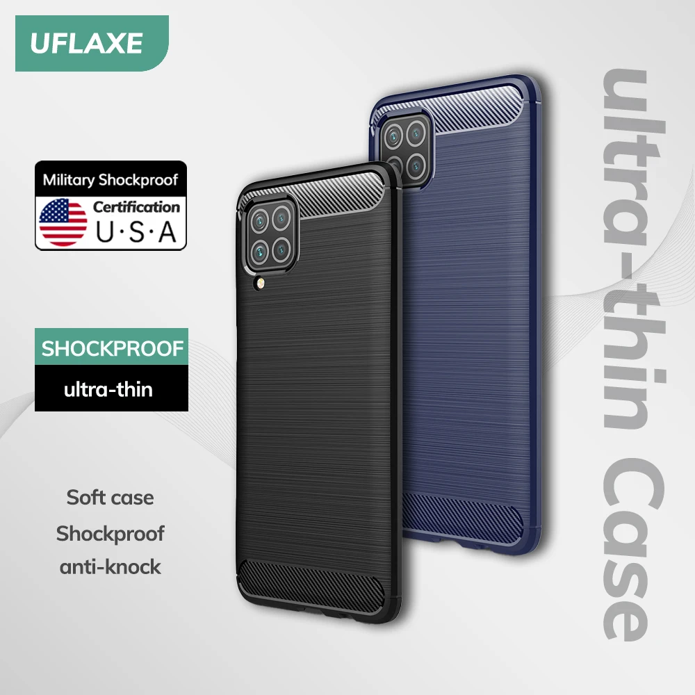 UFLAXE Original Soft Silicone Case for Samsung Galaxy M62 M32 M52 5G M22 M02 M12 Back Cover Ultra-thin Shockproof Casing