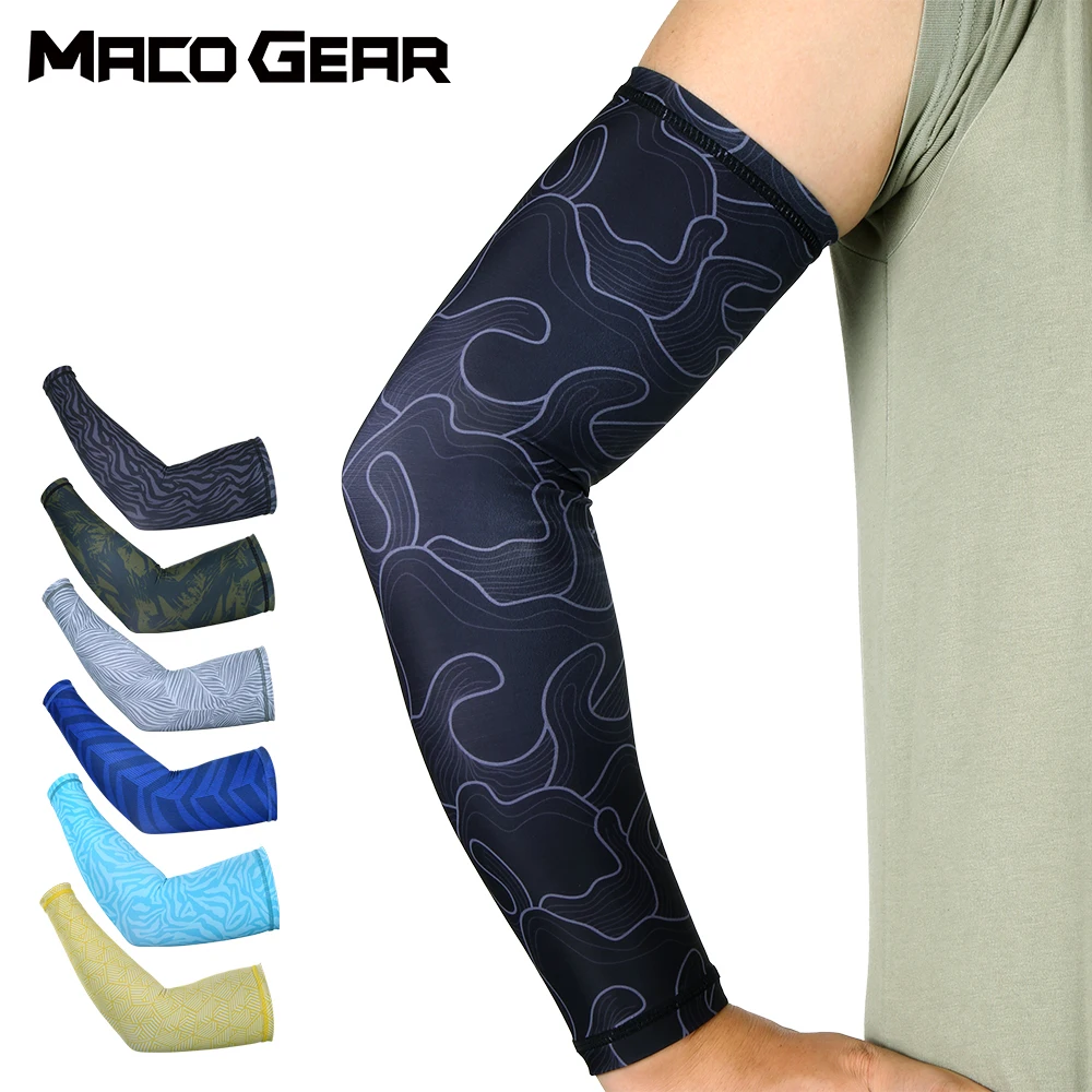

Men Cycling Cuffs Arm Warmers Sun UV Protection Arm Compression Sleeves Volleyball Basketball Running Bicycle Sports Sleeve