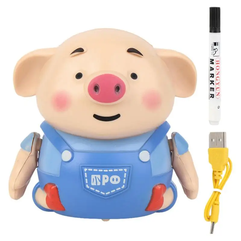 

Pig Line Following Robot Toy Mini Inductive Robot That Follow The Black Line You Draw Cartoon Animal Toy Christmas Gift For Kids