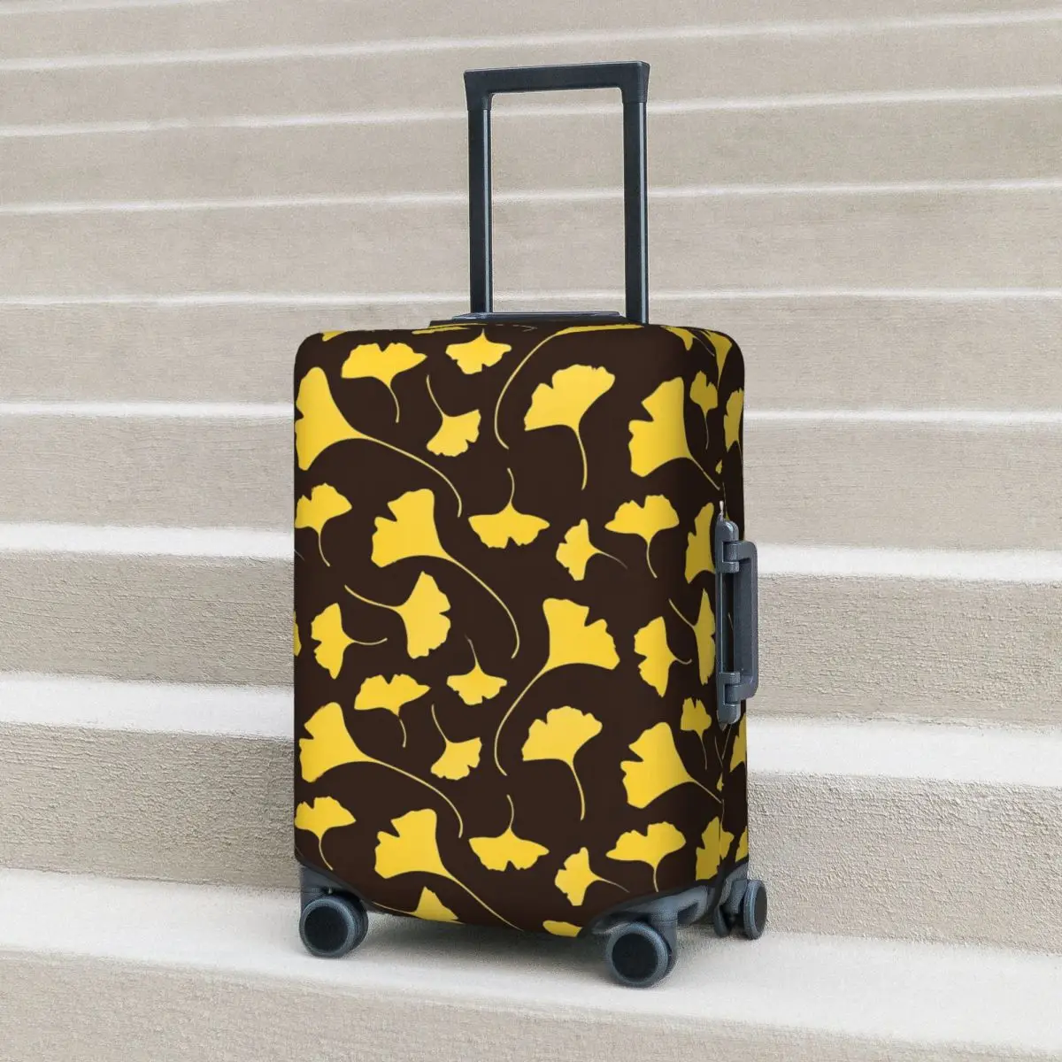 

Yellow Ginkgo Biloba Suitcase Cover Leaves Print Holiday Business Elastic Luggage Supplies Protector