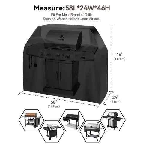 C2 чехол для барбекю, водонепроницаемый чехол для мебели для барбекю и гриля, газовый сверхмощный чехол для барбекю, ветрозащитный чехол для улицы, 145x61x117 см
