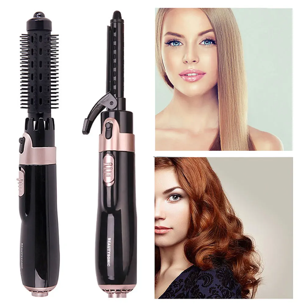 

4 in 1 Hair Dryer and Volumizer Negative Lons Hair Dryer Brush Professional Curling Iron Rotating Brush Style Blow Comb