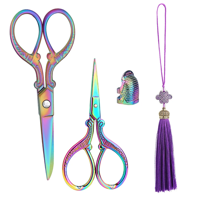 

SHWAKK 2pcs Embroidery Tailor Sewing Scissors Vintage Thread Cross Stitch Needlework Cloth Scissors For Fabric Dressmaker Shears