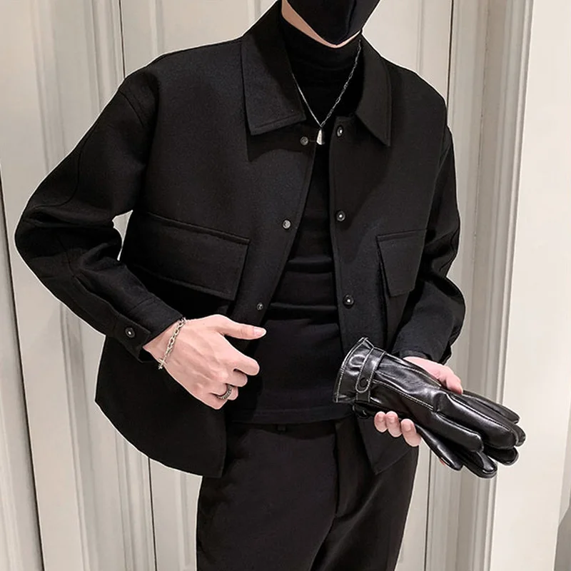 Куртка мужская Осенняя с карманами и отложным воротником