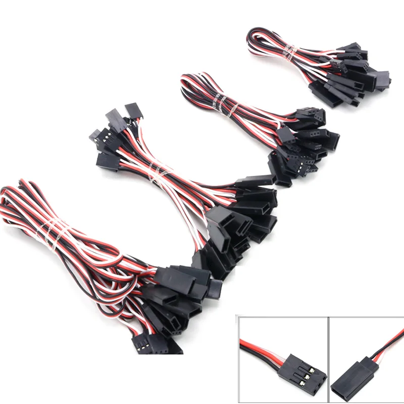 

10 pcs 100mm/150mm/200mm/300mm/500mm RC Servo Extension Cord Cable Wire Lead JR For Rc Helicopter Rc Drone