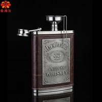 aixaingru flask for alcohol leather flagon liquor bottle russian stainless steel pocket whiskey hip flaskeasy to carry outdoor