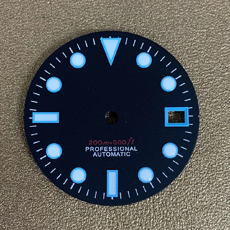 Watch Accessories Dial Black Japan C3 Green Luminous NH35/36 Movement for SKX007/009 Turtle Abalone Watch MOD Case 28.5mm