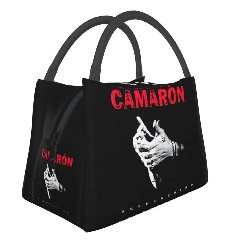 

Camaron De La Isla Reencuentro Thermal Insulated Lunch Bag Women Flamenco Singer Island Shrimp Portable Container Meal Food Box