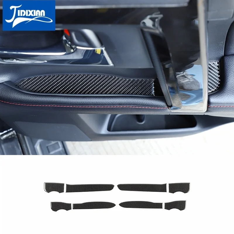 

JIDIXIAN Soft Carbon Fiber Car Door Storage Slot Mat Decoration Cover Stickers for Toyota 4Runner 2010+ Interior Accessories
