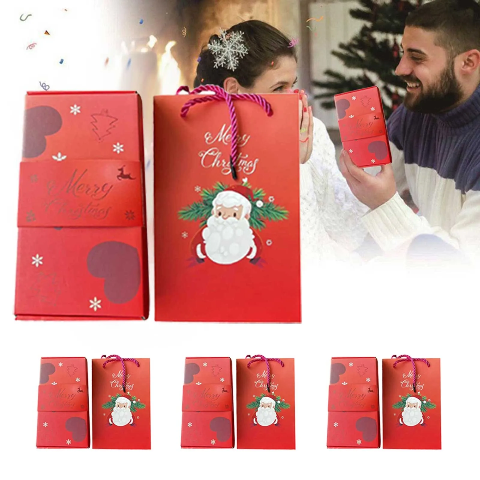 

Складная Подарочная коробка с подпрыгивающим сюрпризом на Рождество, Подарочная коробка с сюрпризом на Рождество