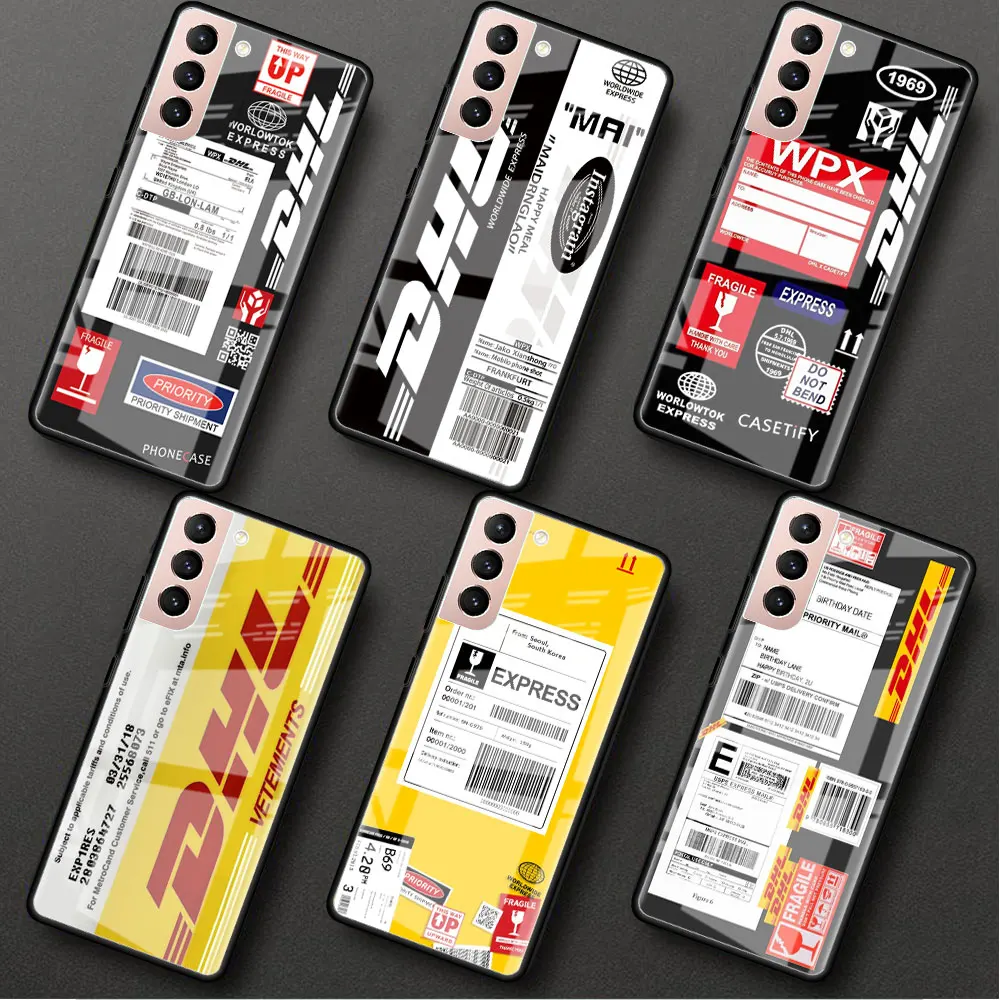 

DHL Express Hot Fashion Glass Case For Samsung Galaxy S22 S20 FE S21 5G S10 S9 Plus Note 10 20 Lite Tempered Phone Cover