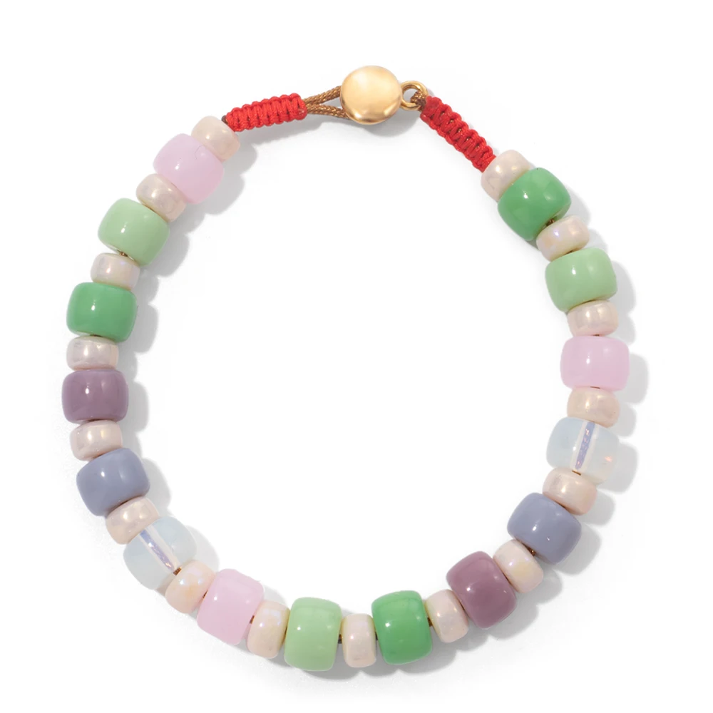 BEUTIFOR 2022 Summer New Design Spring Colored Crystal Stone Beads Bracelet Rope Bracelet For Women Jewelry Fashion Hot
