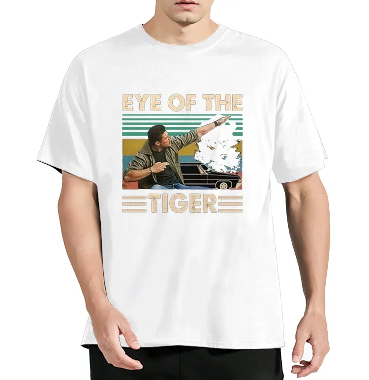 Летняя футболка в стиле ретро с рисунком &quotглаза тигра&quot подарок для мужчин