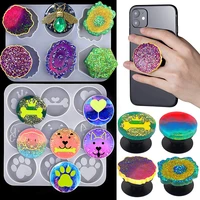 new silicone irregular round mount holder stand molds with phone grip mold epoxy resin on top kits diy jewelry making supplies
