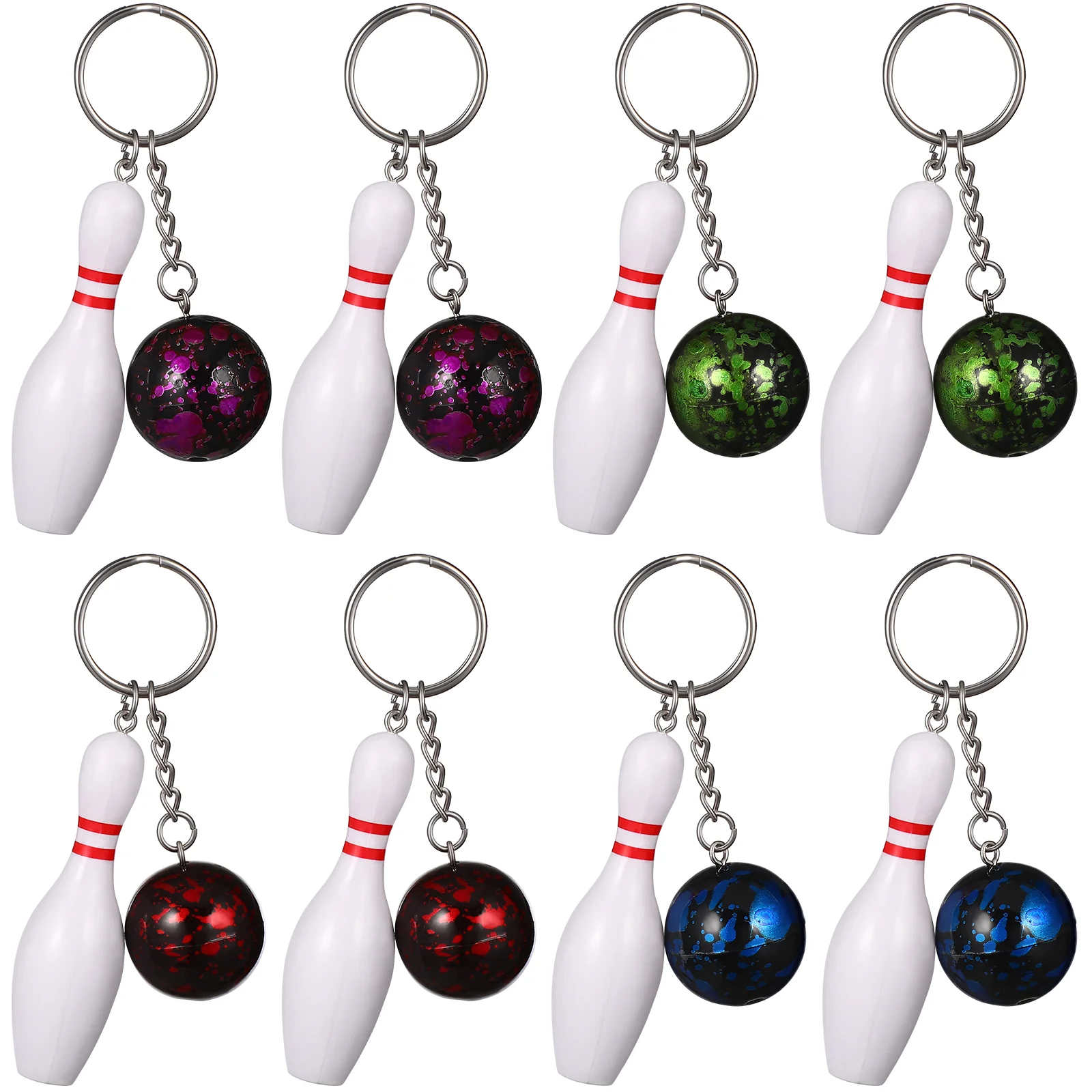 

10 Pcs Bowling Keychains Sport Style Bowling Ball and Pin Pendant Keyrings Bowling Party Favors Souvenir Gifts Accessories