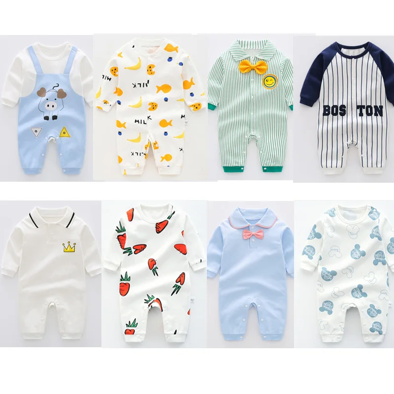 

Cartoon 0-12 months Newborn Baby Boy Cotton Girl Long-sleeved Jumpsuit Warm Romper Clothes Overall Toddler Baby Clothing