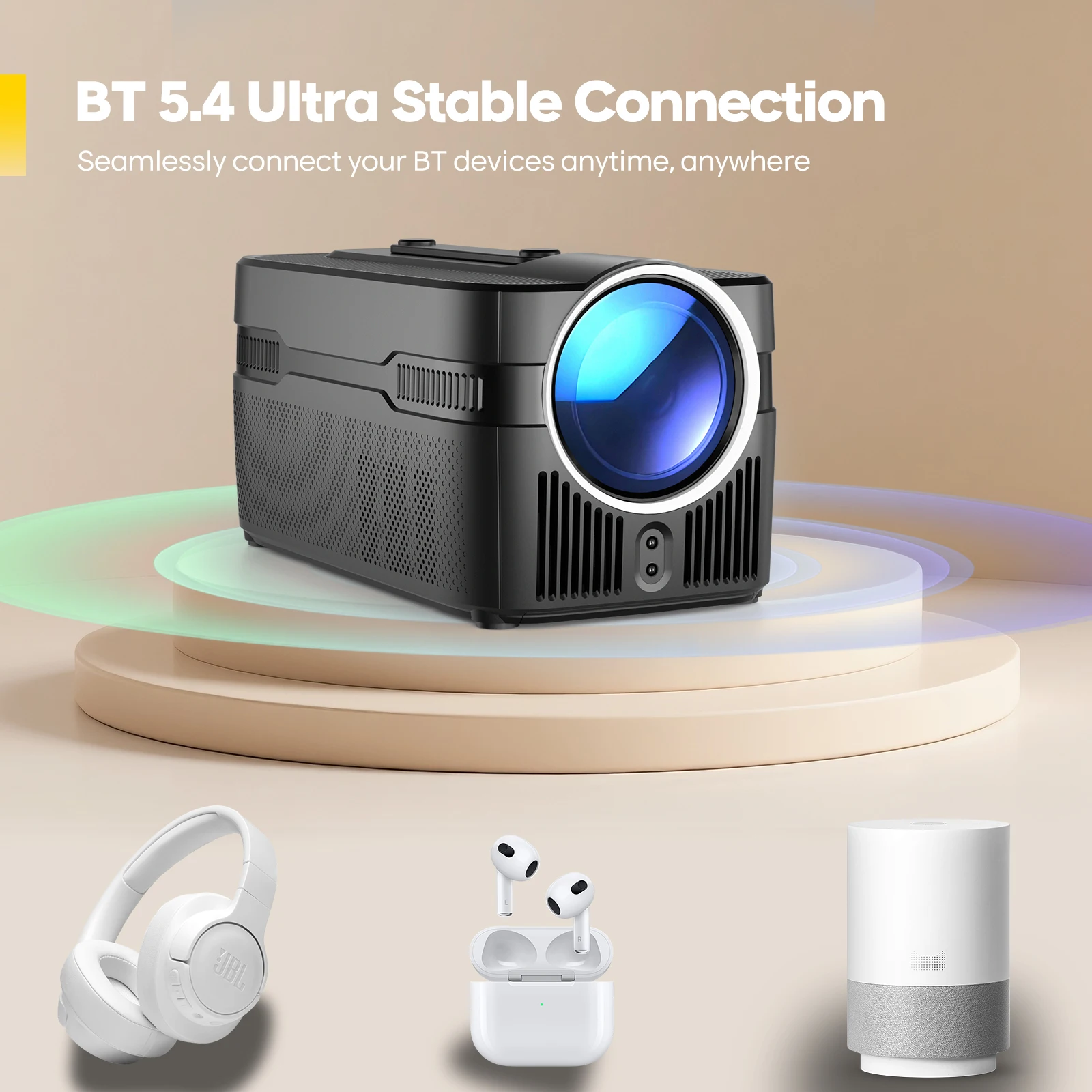 Фото Проектор Magcubic HY450C 4K 1080P Smart Wifi, портативный, с поддержкой Netflix, мини-проектор №3