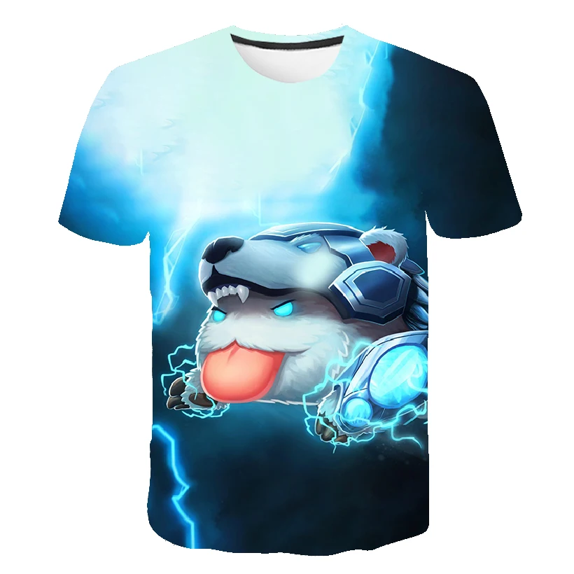 

Cartoon Anime Game Kids T-Shirt Leagues of Leg-ends Children Short Sleeve Top Cute Poros Baby Clothes Girls Boys Universal Vest
