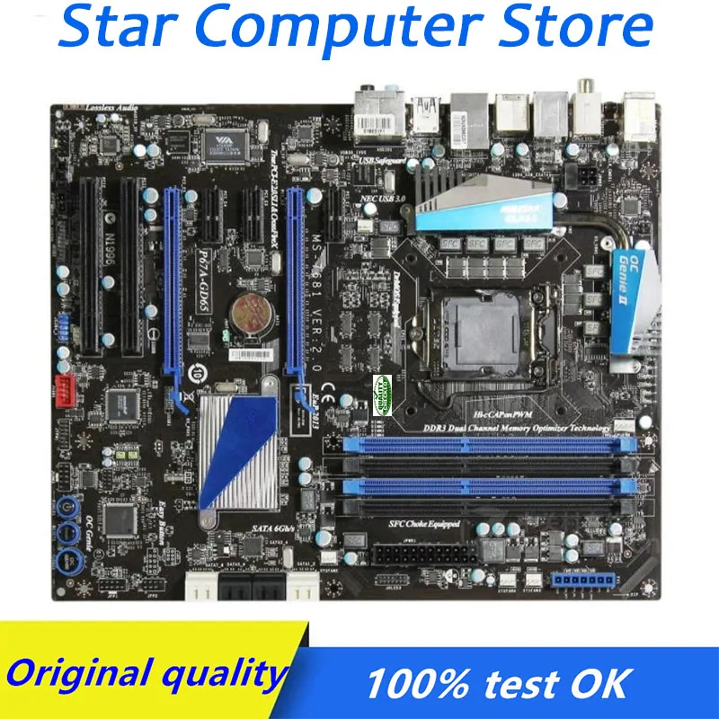 Материнская плата P67 P67M для MSI P67A-GD65 материнская oc LGA 1155 DDR3 настольного компьютера