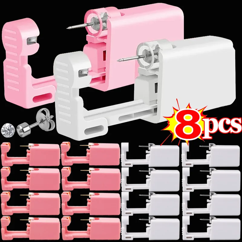 

1-8Pcs Disposable Safe Painless Ear Piercing Healthy Sterile Puncture Tool Without Inflammation for Earring Ear Piercing Gun Set