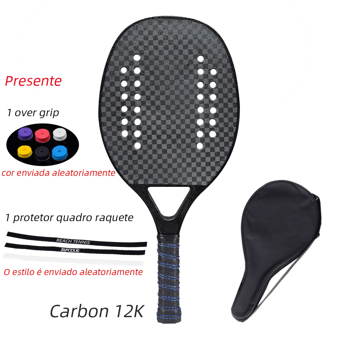 Профессиональная теннисная ракетка из углепластика 18K 12K 3K твердая черная