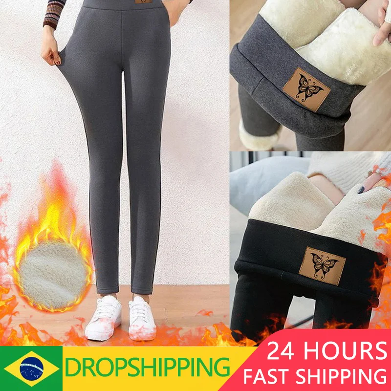 

Women Autumn Winter Skin Color Plush Legging Slim Stretch Pantyhose Outwear Plush And Thickened Warm Bottom Legging Pants