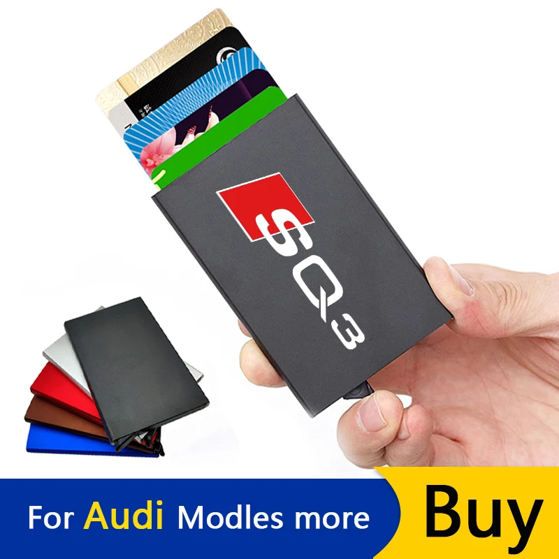 

Automatic Metal Credit Card Box Anti-theft ID Credit Card Holder For Audi Sport S1 S2 S3 S4 S5 S6 S7 S8 SQ2 SQ3 SQ4 SQ5 SQ8 TT