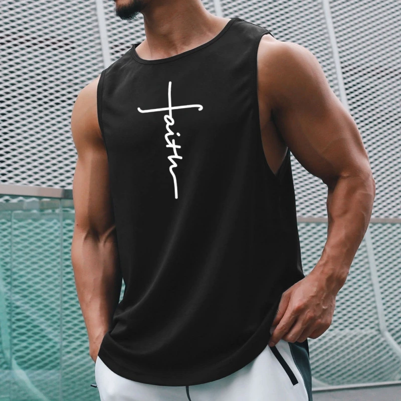 

2023 Mens Gym Tank top Men Fitness Sleeveless Shirt Male Mesh Breathable Fitness Sports Vest Undershirt Gyms Running Vest Men